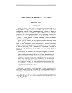 Expansive Equity Jurisprudence: A Court Divided