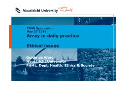 Array in daily practice Ethical issues