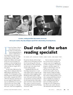 Dual role of the urban reading specialist