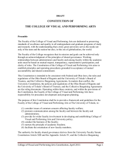 constitution of the college of visual and performing arts