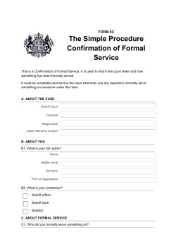 Form 6C - Confirmation of Formal Service