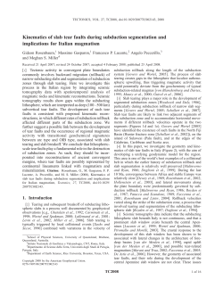 Kinematics of slab tear faults during subduction segmentation and