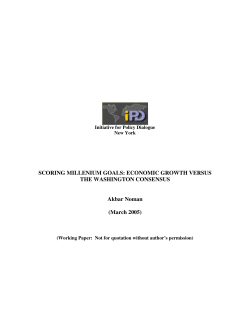 Economic Growth Versus The Washington Consensus