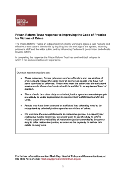 Improving the Code of Practice for Victims of Crime