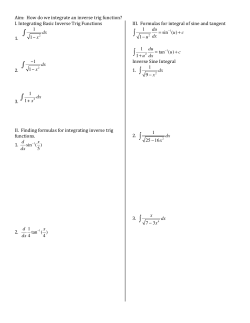 Integral of Inverse Trig Function Supplement