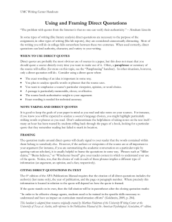 Using and Framing Direct Quotations