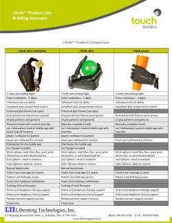 i limb&trade; Product Line Billing Summary