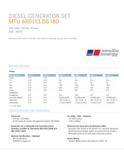 Spec Sheet MTU 6R0113 DS180 (180 kW Prime)