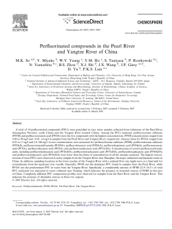 Perfluorinated compounds in the Pearl River and Yangtze River of