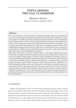Rasulo Popularizing the CLIL classroom ESP Across Cultures vol. 11