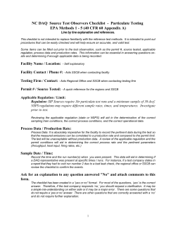Particulate Testing EPA Methods 1 - 5