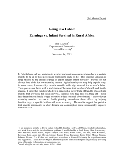 Going into Labor: Earnings vs. Infant Survival in Rural Africa