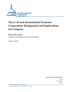 The G-20 and International Economic Cooperation