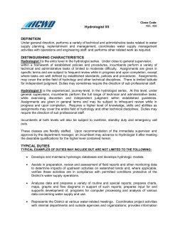 Hydrologist I/II DEFINITION DISTINGUISHING CHARACTERISTICS