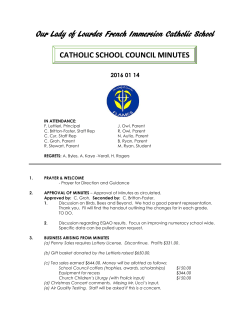 Our Lady of Lourdes French Immersion Catholic School CATHOLIC