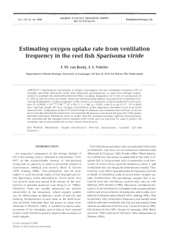 Estimating oxygen uptake rate from ventilation