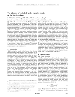 The influence of radiatively active water ice clouds on the Martian
