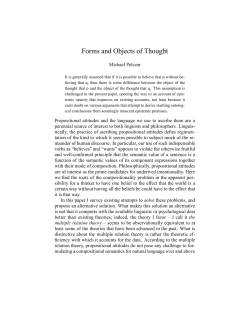 Forms and Objects of Thought - National University of Singapore