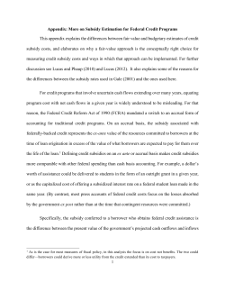 Appendix: More on Subsidy Estimation for Federal Credit Programs