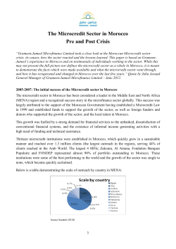 The Microcredit Sector in Morocco Pre and Post Crisis