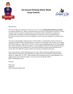 3rd Annual Drinking Water Week Essay Contest