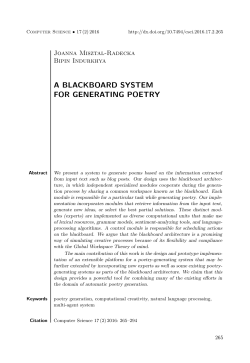 a blackboard system for generating poetry