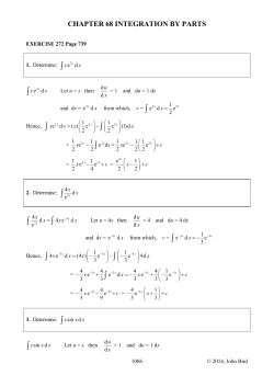 CHAPTER 68 INTEGRATION BY PARTS