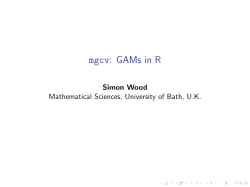 mgcv: GAMs in R