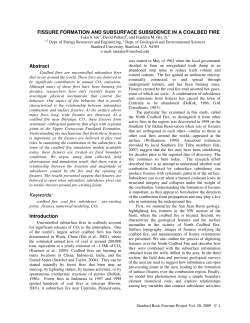 FISSURE FORMATION AND SUBSURFACE SUBSIDENCE
