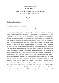 Buying America: Literature and Consumption in the 19th Century