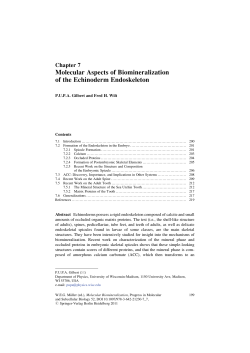 Molecular Aspects of Biomineralization of the Echinoderm