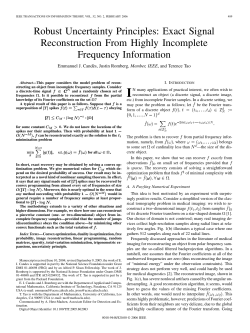 Robust Uncertainty Principles: Exact Signal