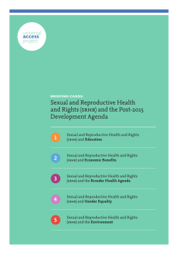 Sexual and Reproductive Health and Rights (srhr) and the Post