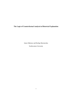 The Logic of Counterfactual Analysis in Historical Explanation