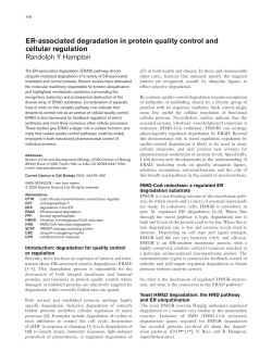 ER-associated degradation in protein quality control and cellular