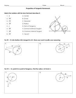 Properties of Tangents Homework