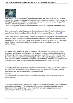 the transformation of psychology into an open system of ideas