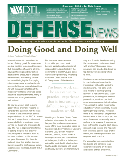 Doing Good and Doing Well - Washington Defense Trial Lawyers
