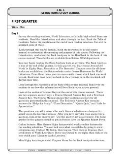 first quarter - Seton Home Study School
