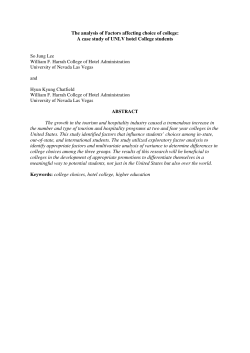 The Analysis of Factors Affecting Choice of College