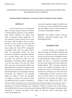adaptation of tarai buffaloes to seasonal variations as indicated by