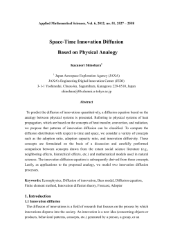 Space-Time Innovation Diffusion Based on Physical Analogy