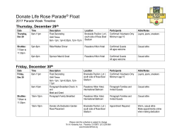 Donate Life Rose Parade Float