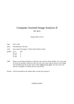 Computer Assisted Image Analysis II