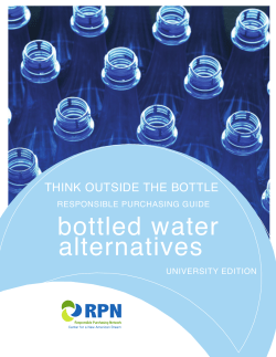 Bottled Water Alternatives - Portland State University