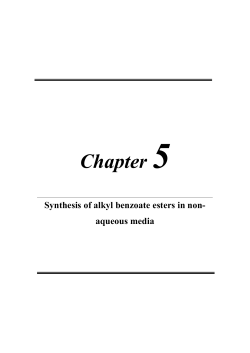 Chapter 5- Synthesis of alkyl benzoate esters