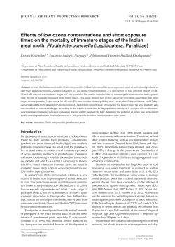 Effects of low ozone concentrations and short exposure times on the