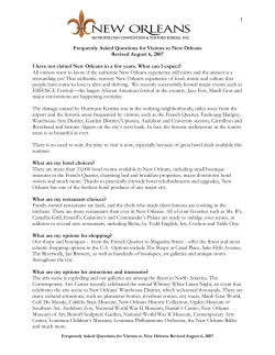 Frequently Asked Questions for Visitors to New Orleans