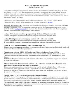 Acting Out Audition Information Spring Semester 2017