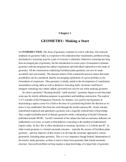 GEOMETRY: Making a Start
